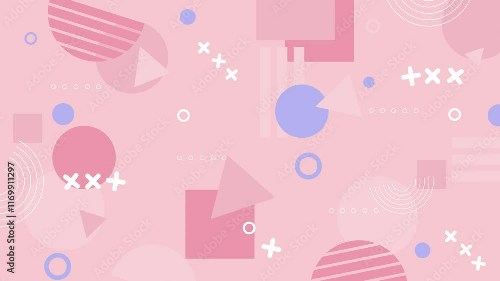 dynamic abstract composition and vibrant geometric design elements on soft color background seamless 4k video background motion pop art design dynamic abstract composition and vibrant geometric design elements on soft color background seamless 4k video background motion pop art design