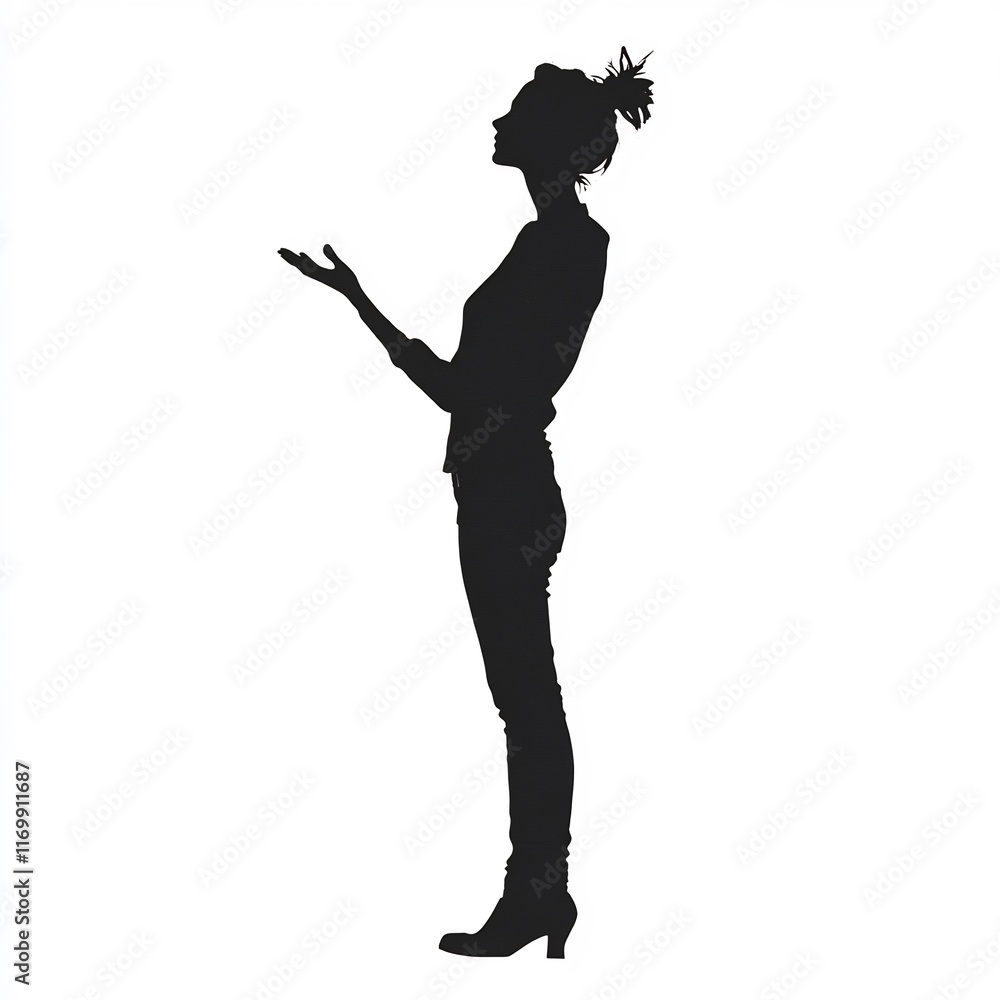 Elegant Woman Silhouette: A Striking Vector Illustration in Minimalist Style. AI Generated Elegant Woman Silhouette: A Striking Vector Illustration in Minimalist Style. AI Generated