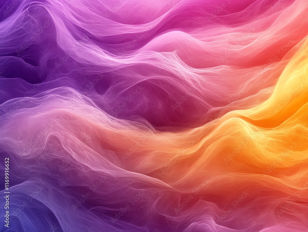 Abstract background with soft, flowing lines in vibrant shades of purple, pink, and orange. Abstract background with soft, flowing lines in vibrant shades of purple, pink, and orange.