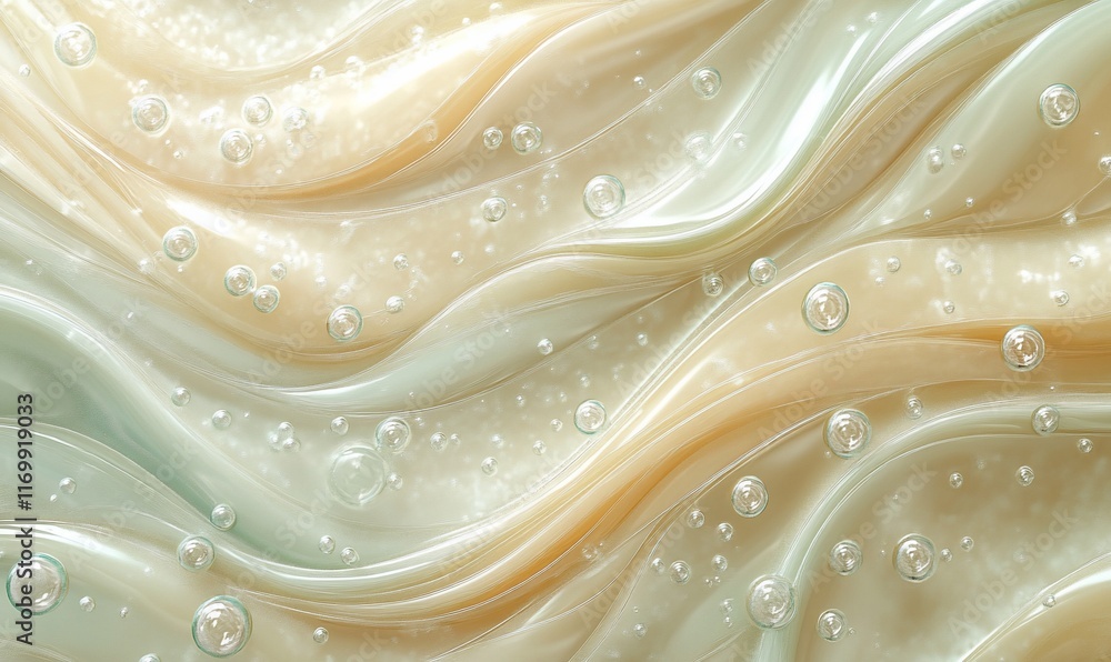 Smooth, creamy, pastel-colored skincare texture with bubbles. Smooth, creamy, pastel-colored skincare texture with bubbles.