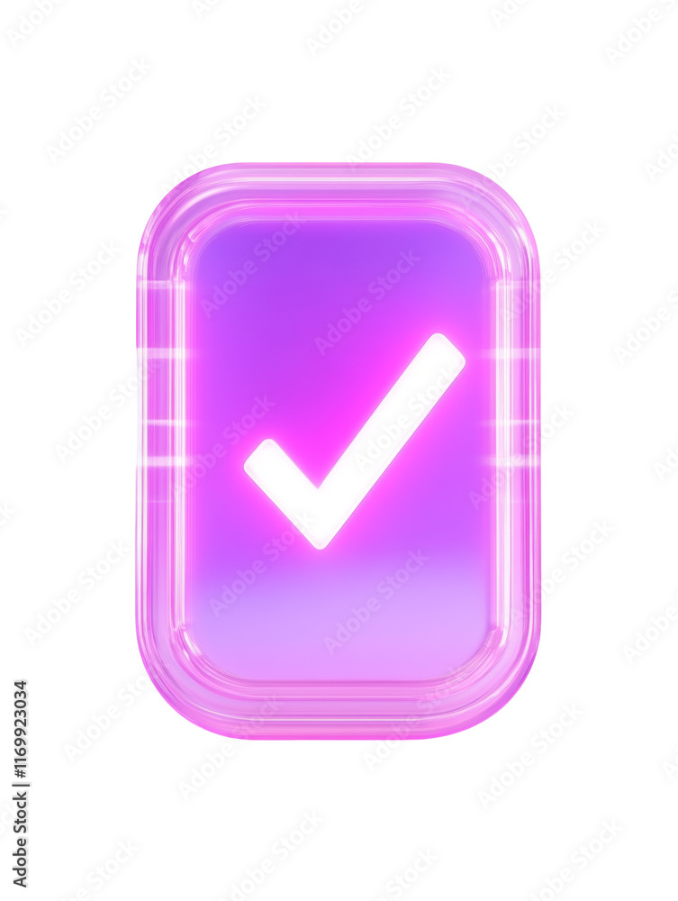 Colorful check mark icon on a modern background. Colorful check mark icon on a modern background.