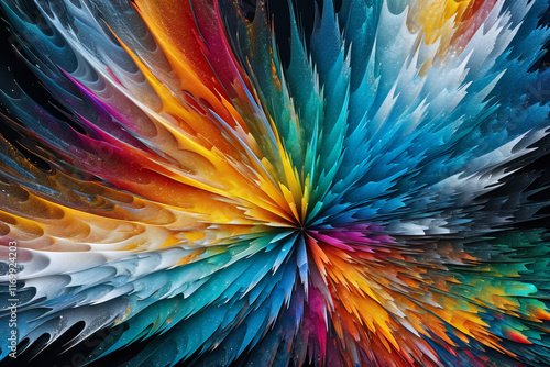   Geometric Background  visualization of implicit function surfaces  background  a pattern of glowing multicolor ice mosaic   