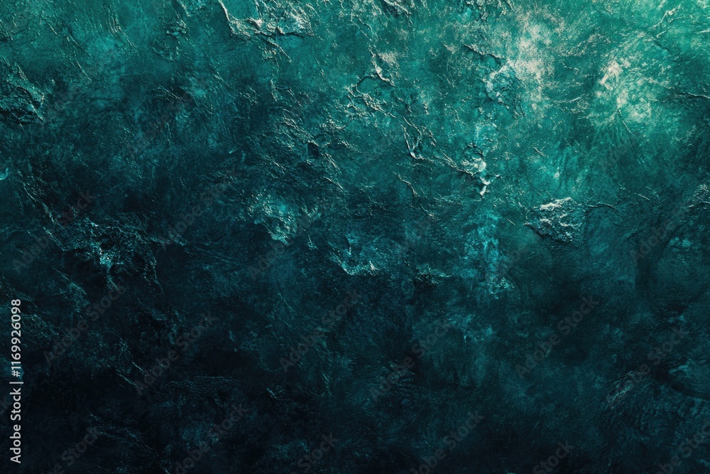 Fototapeta premium A beautiful turquoise ocean scene showing choppy water and rough waves.