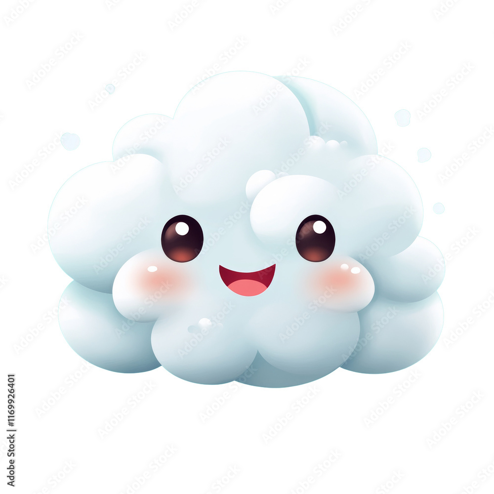 Cute cartoon cloud with a happy expression. Cute cartoon cloud with a happy expression.
