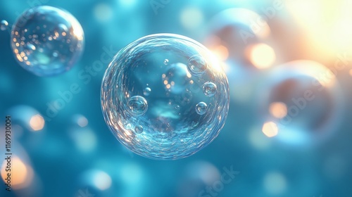 Wallpaper Mural Captivating Bubbles Floating in a Vibrant Water Scene Torontodigital.ca