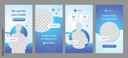 Corporate healthcare cover, back page a4 template design and flat icons for a report and medical brochure design, flyer, leaflets decoration for printing and presentation vector illustration