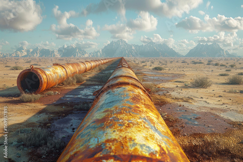 Pipelines in the desert,.     
