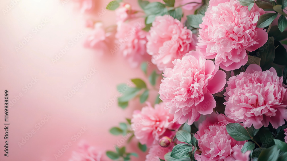 Serene peony extract face mask treatment with soft pink flowers, light greenery, and ample space for skincare promotions and text. Serene peony extract face mask treatment with soft pink flowers, light greenery, and ample space for skincare promotions and text.