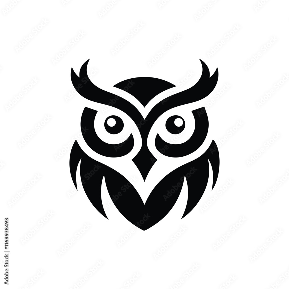 Naklejka premium Owl icon silhouette illustration isolated