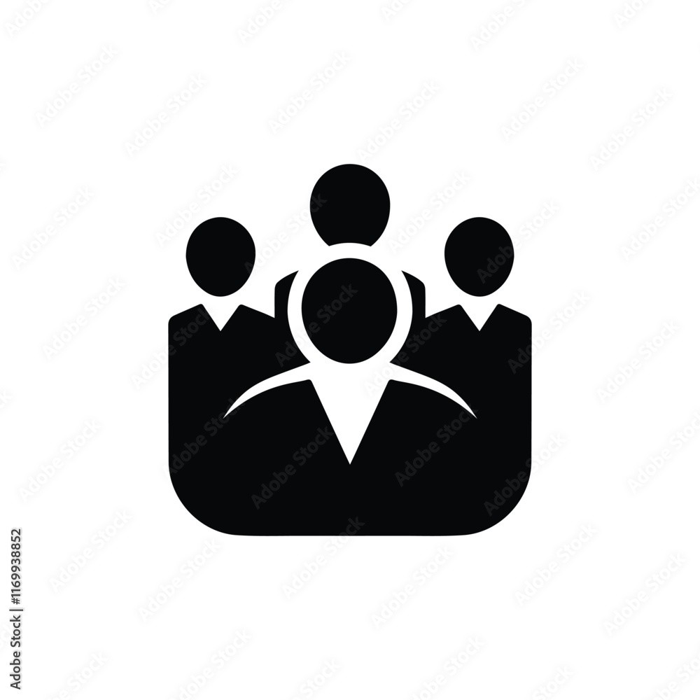 Group people icon silhouette illustration isolated Group people icon silhouette illustration isolated