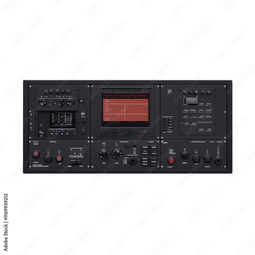 Obraz premium Audio control equipment studio equipment image digital environment front view transparent background