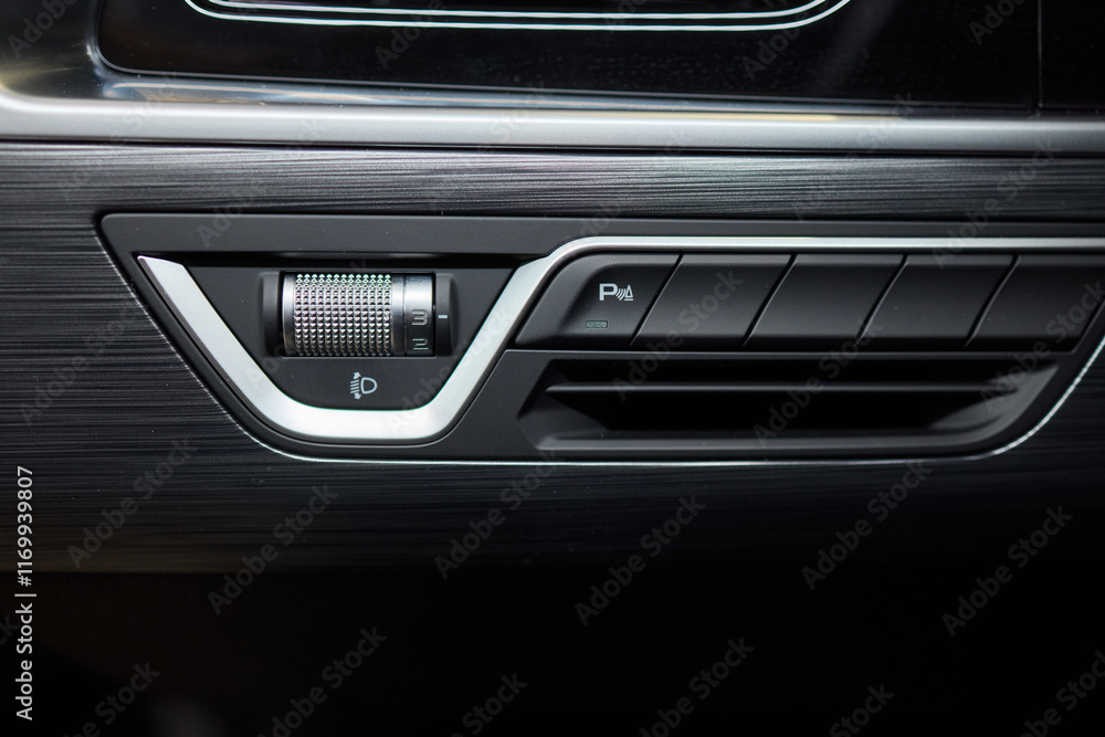 The Modern Car Control Panel boasts a sleek design and well placed buttons for luxury The Modern Car Control Panel boasts a sleek design and well placed buttons for luxury