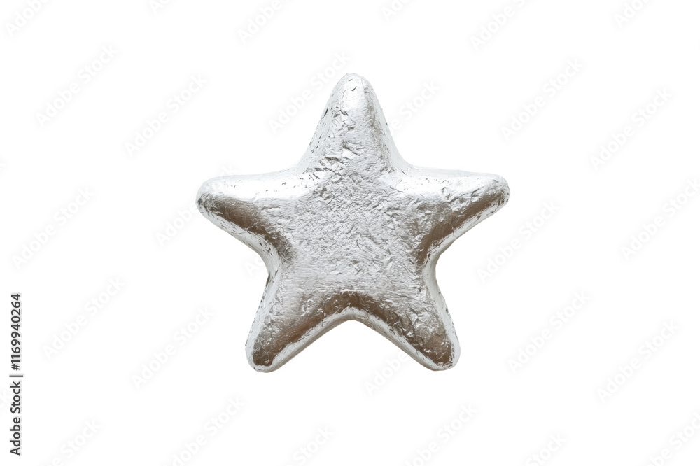 Shiny silver star shape isolated on white background. Shiny silver star shape isolated on white background.