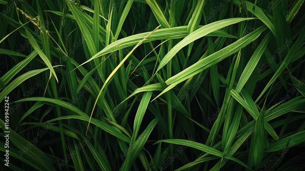Fototapeta premium Lush Green Grass with Varying Heights and Textures in Nature