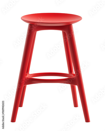 Stylish red stool for modern interiors.