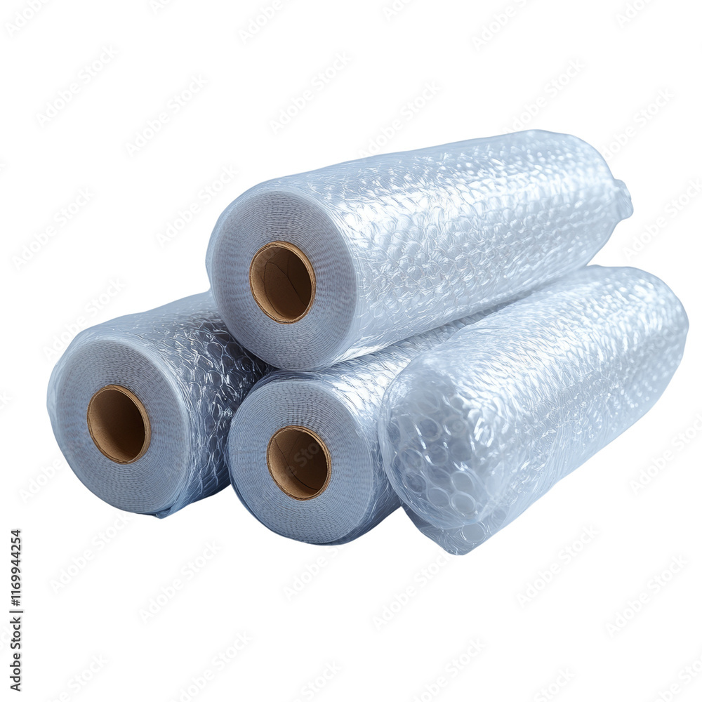 Three rolls of bubble wrap stacked together. Three rolls of bubble wrap stacked together.