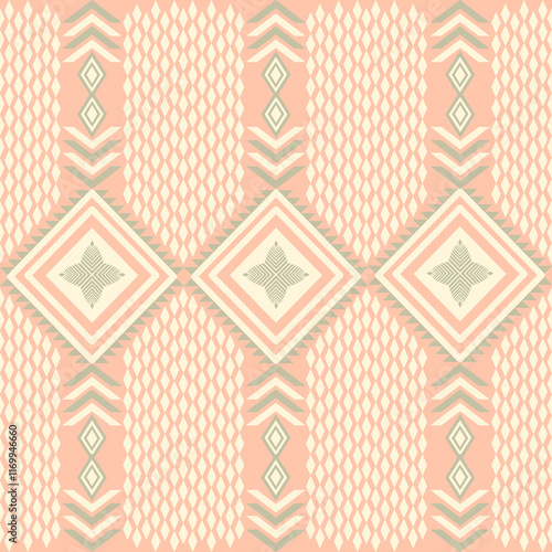 Geometric Ethnic pattern, Native American tribal fabric, tile, carpet, vector, illustration design