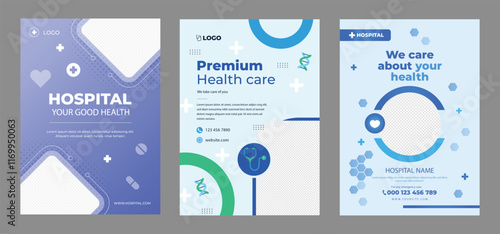 Unique Medical flyer design. Corporate healthcare and medical cover and back page a4 flyer design template for print. creative and professional medical flyer design.