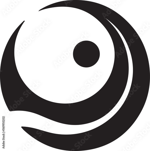 Modern abstract symbol logo icon design as a silhouette depiction of a high-tech company mascot emblem