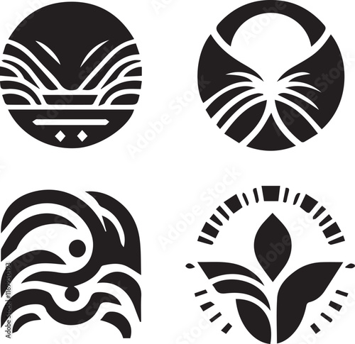 Wallpaper Mural Modern abstract symbol logo icon design as a silhouette depiction of a high-tech company mascot emblem Torontodigital.ca