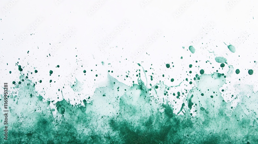 Obraz premium Green paint splash on a white background, creating a bold and dynamic visual effect. The vivid splash of green adds a touch of energy and creativity, making it ideal for artistic designs, backgrounds,