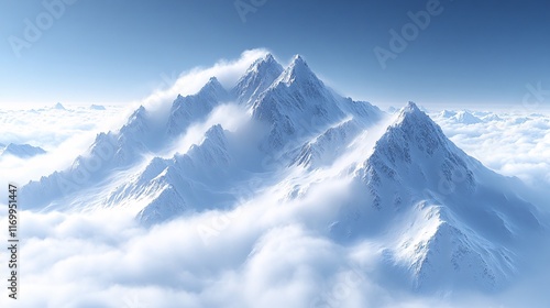 Wallpaper Mural Stunning Abstract Mountain Landscape in Cloudy Sky Torontodigital.ca