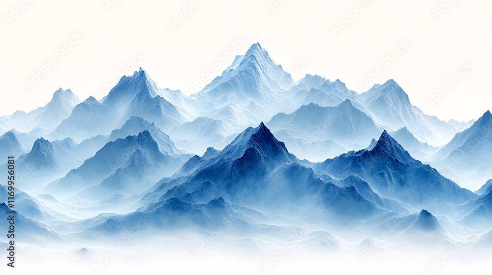 custom made wallpaper toronto digitalAbstract Photorealistic Mountain Landscape