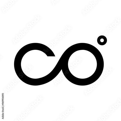 infinity symbol incorporating the letters "CO," representing endless possibilities and continuous growth. The minimalist design and bold lines convey strength, innovation, and forward movement.