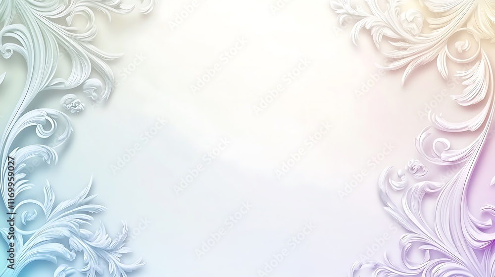 Elegant White Floral Frame Design Background Elegant White Floral Frame Design Background