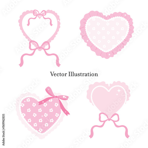 Whimsical Hand-Drawn Heart, Valentine's Day Frame, Border Vector Illustration