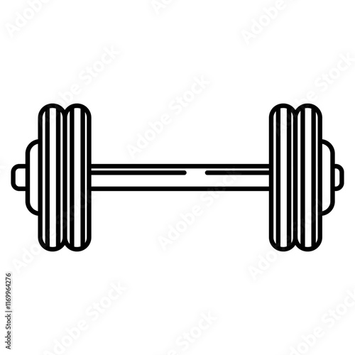 barbell outline on white background