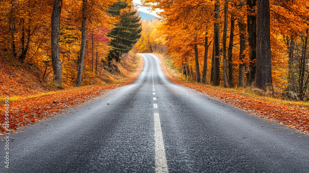 Fototapeta premium road in autumn forest