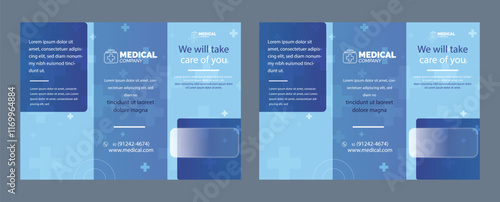 Creative medical health care trifold brochure design, Modern company or business trifold brochure template layout. Medical, health care Trifold brochure template