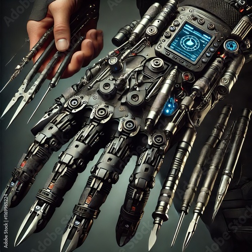 Cybernetic Gauntlet A glove with built in weapons and tools perf photo