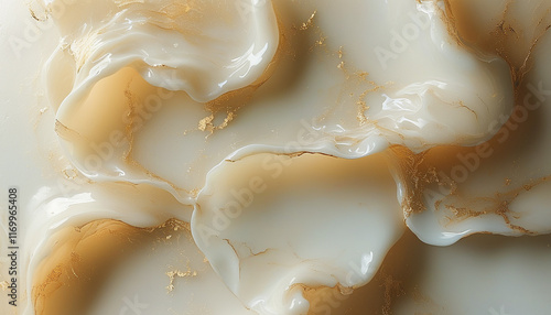 Wallpaper Mural Abstract background of creamy white texture with gold leaf accents.  Perfect for beauty, cosmetics, or luxury branding. Torontodigital.ca