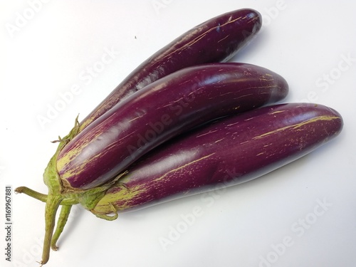 eggplants on a white background