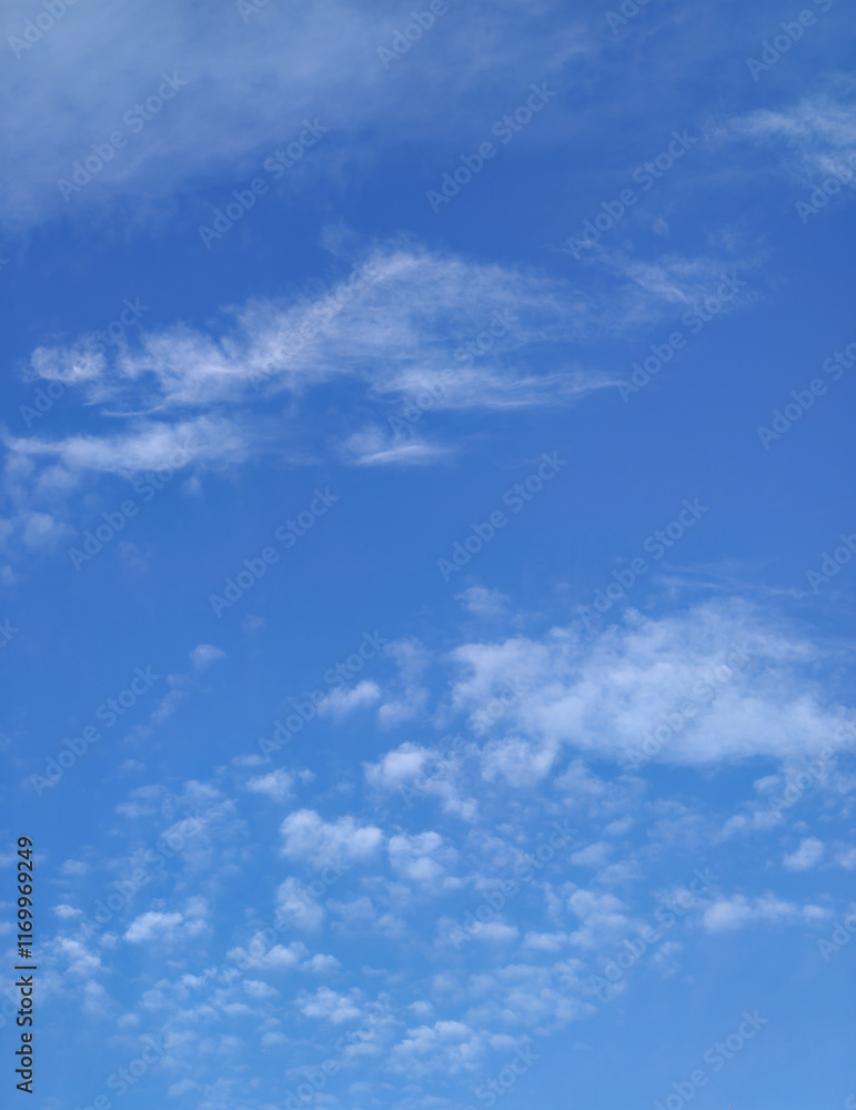 Obraz premium Clouds and blue sky background, backdrop wallpaper