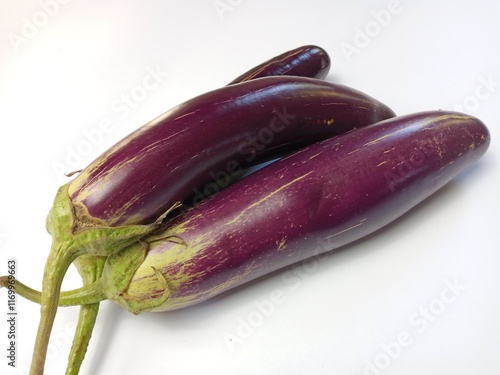 eggplants on white background