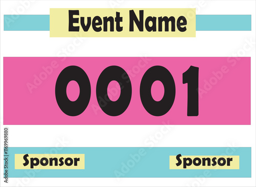 Bib number vector illustration