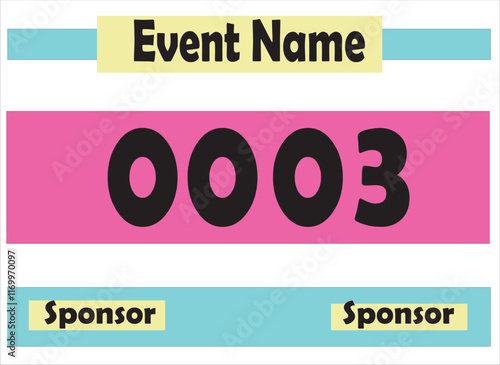 Bib number vector illustration