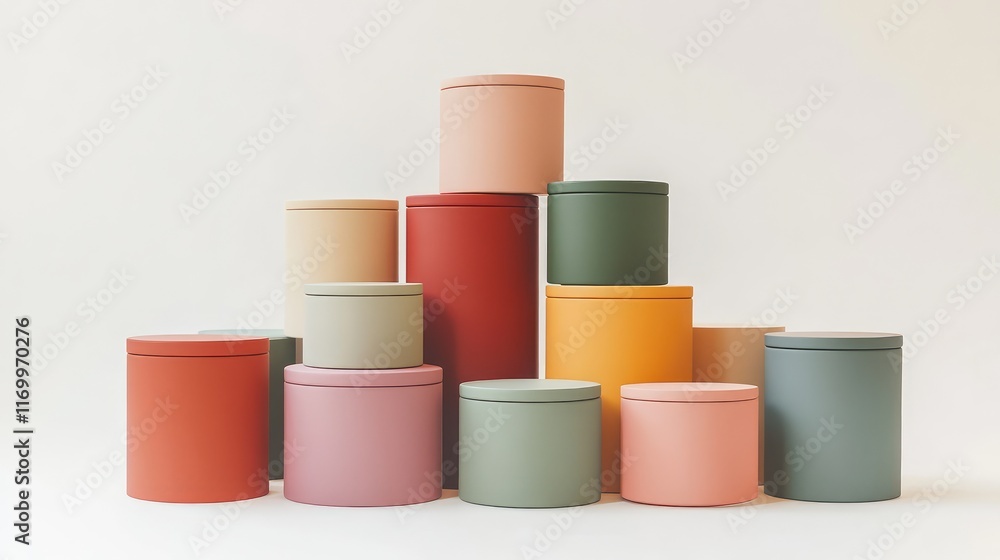 Minimalist D blocks and cylinders arranged symmetrically on a clean white background. No text, no people. Minimalist D blocks and cylinders arranged symmetrically on a clean white background. No text, no people.