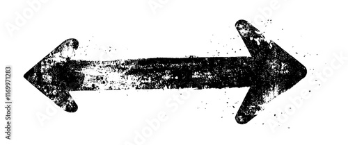 Vector style Brush stroke of black grunge arrow symbol brush paint.
