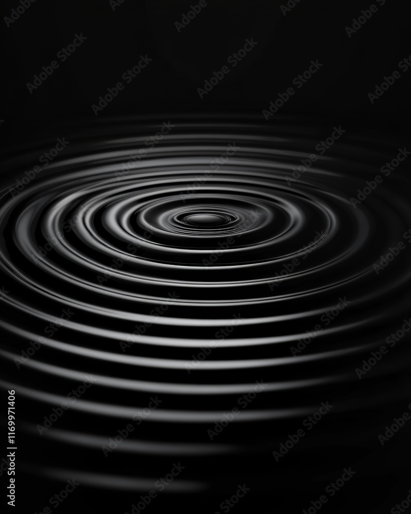 Black water ripples creating calming patterns. Black water ripples creating calming patterns.