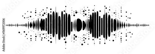 Vector wave signal in vibration graphic design isolated.