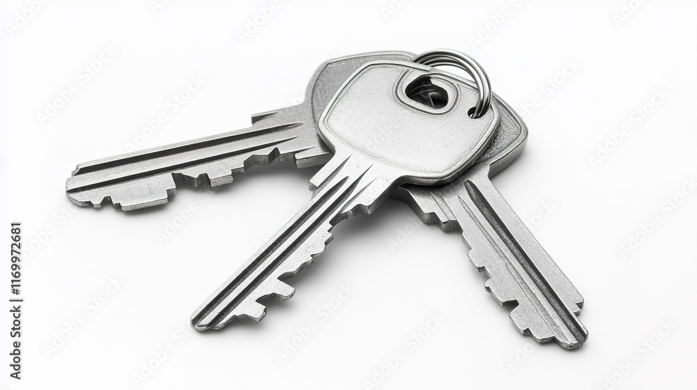 Close-up of a key in silver metal color, showcasing its sleek and polished surface. The metallic sheen reflects light, highlighting intricate details and the key’s functional design Close-up of a key in silver metal color, showcasing its sleek and polished surface. The metallic sheen reflects light, highlighting intricate details and the key’s functional design