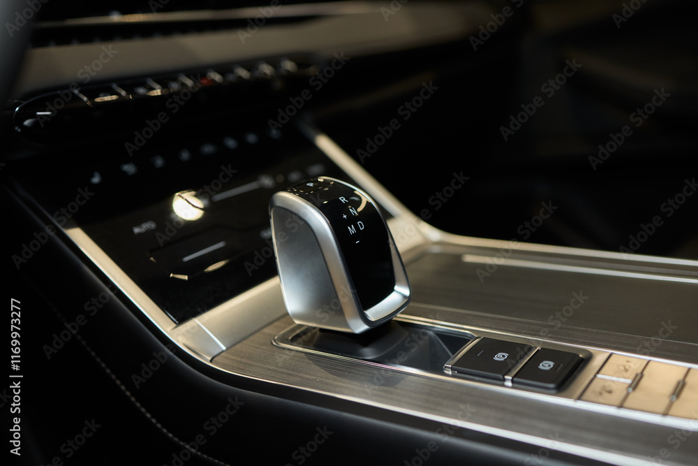 Macro shot of a car gear lever an essential auto part