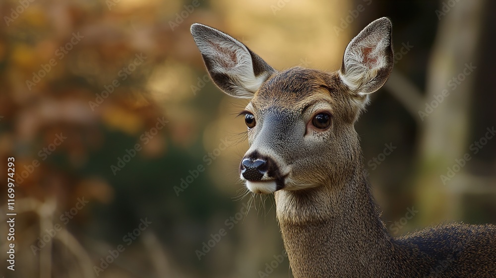 Closeup of a Fawn in the Autumn Forest Closeup of a Fawn in the Autumn Forest