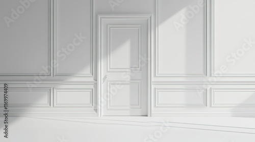 Wallpaper Mural Bright Minimalist Interior with White Walls and Elegant Door Design Torontodigital.ca