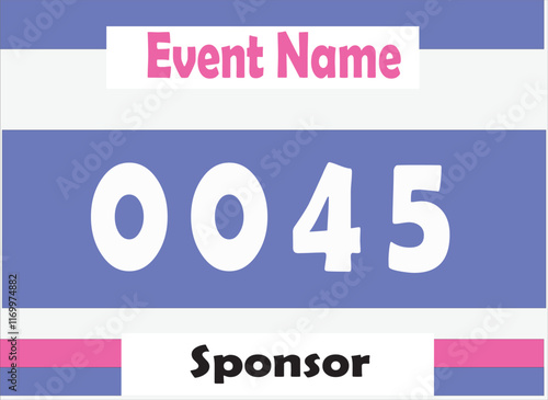 Bib number vector illustration