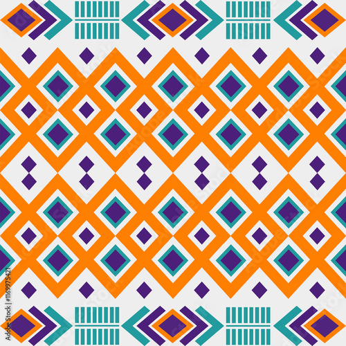 Geometric Ethnic pattern, Native American tribal fabric, tile, carpet, vector, illustration design